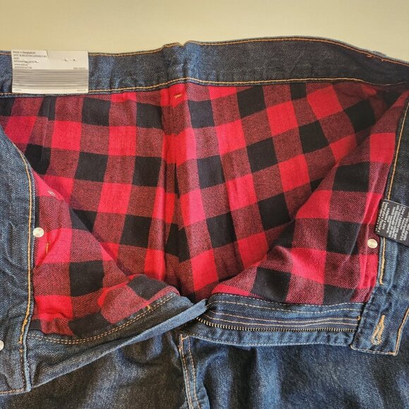 Adventuridge Flannel Lined Jeans Blue Straight Leg‎ Pocket Denim Mens 38x32 NEW - Picture 9 of 13
